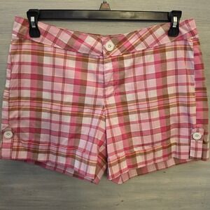 Vintage Southern Expressions 95% Cotton Multicolor Plaid Y2K Cuffed Shorts XL GC